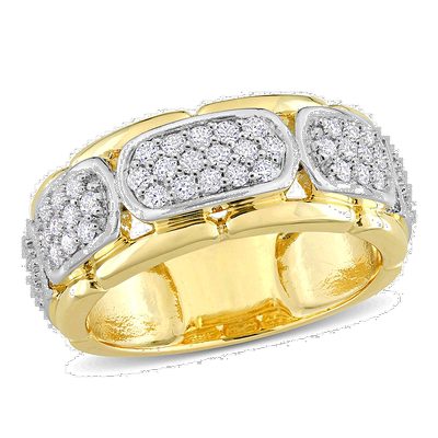 自营 Mimi & Max 4/5 克拉 TW Moissanite Station 男士戒指 2 色