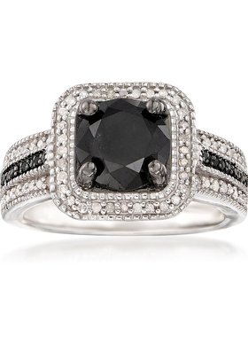 【美国奥莱】直发 925 纯银 Ross-Simons 黑白钻石戒指 - 白色