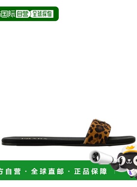 香港直邮Prada 徽标拖鞋 1XX355XRYFD005普拉达豹纹女鞋凉鞋