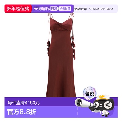 1h可退 香港直邮Self-Portrait 女士 缎面花朵中长连衣裙 RS26218