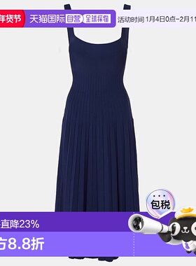 香港直邮Staud 女士 Ellison 褶裥密针织中长连衣裙新款