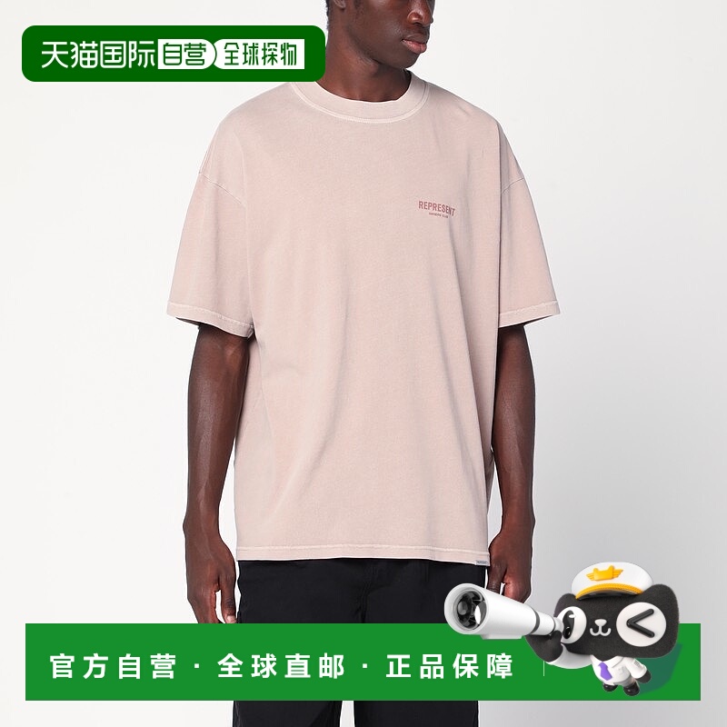 香港直邮Represent 男士 mauve 造旧棉质带LogoT恤 OCM41114DCO32