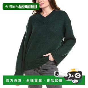 自营rag & bone Danica V 领羊毛羊绒混纺毛衣 - 绿色 美国奥莱直