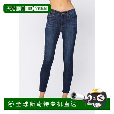 自营 judy blueMid Rise No Destroy Skinny Denim Jeans In Blue