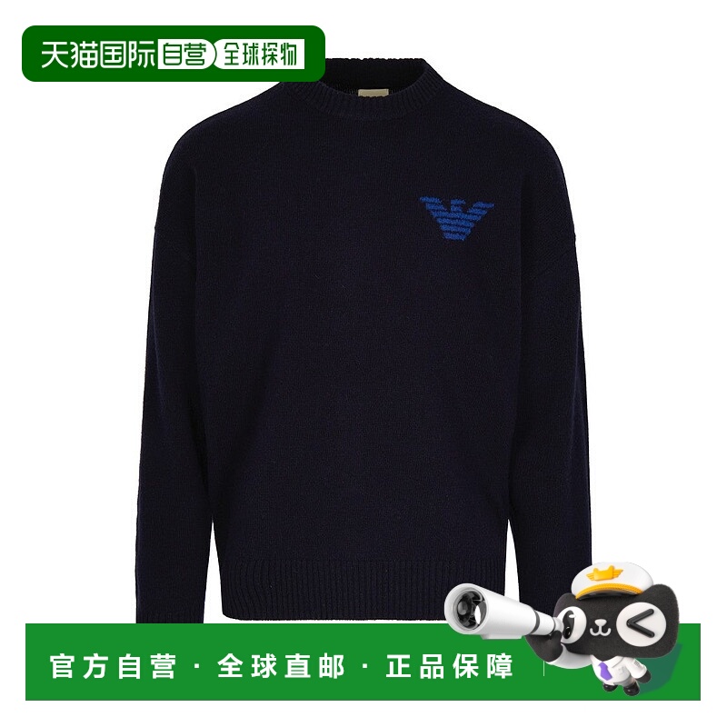 自营emporio armaniRegular-Fit Virgin Wool Sweater With Contr