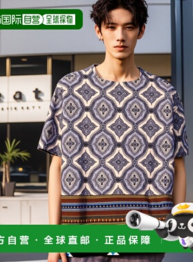 1h可退 香港直邮ETRO 男士T恤 MRMA0022AJ272X0800 SS2025 灰色 T