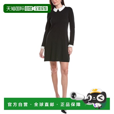 自营CeCe Pearl Collar Sweaterdress - black 美国奥莱直发