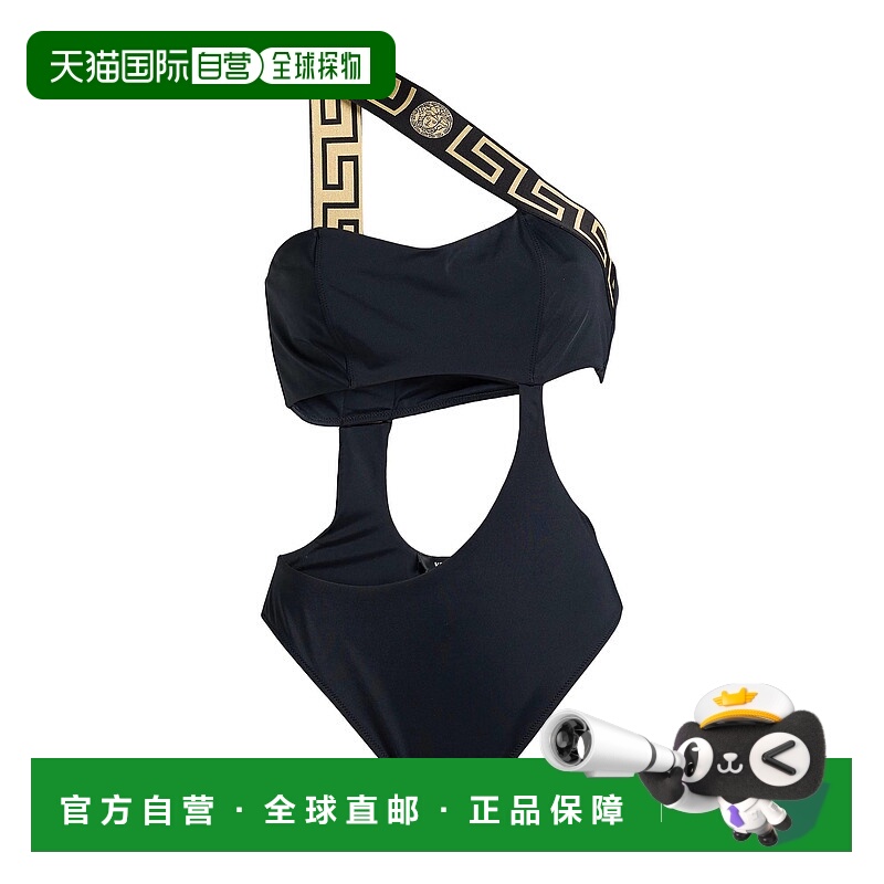 1h可退 香港直邮versace 范思哲 女士 One-piece 泳衣 black黑色