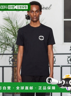 1h可退 香港直邮潮奢 Moschino 莫斯奇诺 男士 黑色 Loop T 恤 07