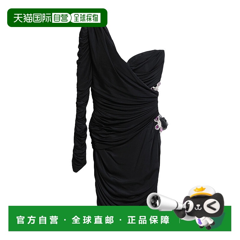 香港直邮Moschino 莫斯奇诺 女士 单肩连衣裙 black黑色 舒适时尚