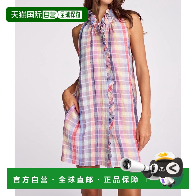 自营 sundays彩虹格子图案盖勒连衣裙-彩虹格子图案 美国奥莱直发