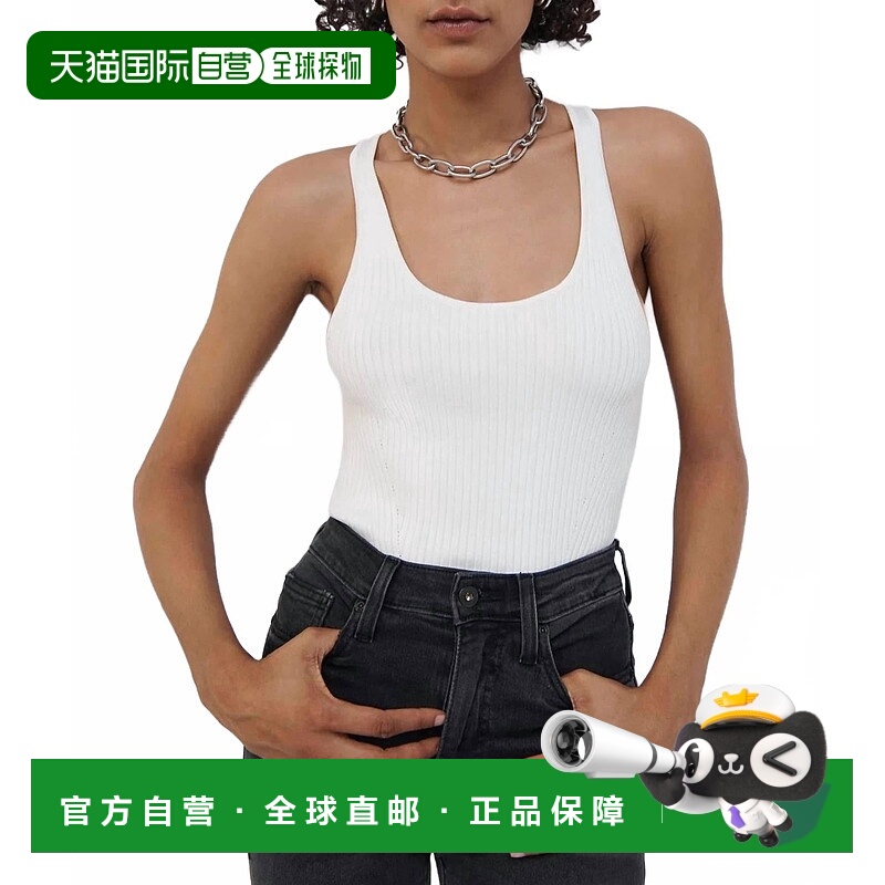 自营jonathan simkhaiCecilia Scoop Neck Crop Top In White - w