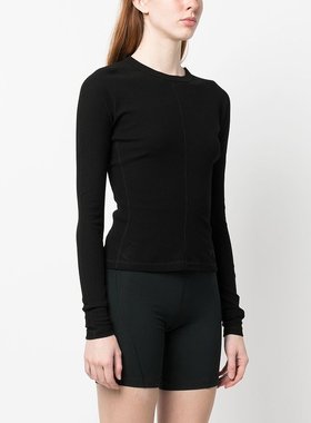 Y-3 女士衬衫 HY1251 黑色 Logo-print long-sleeve top