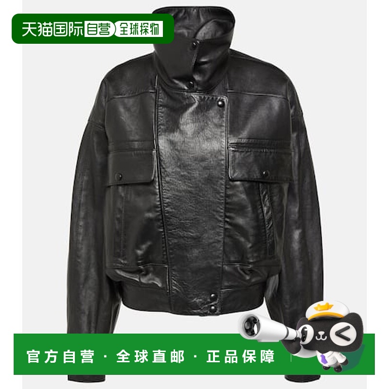 1h可退 香港直邮Saint Laurent 圣罗兰 女士 皮革短夹克 001124