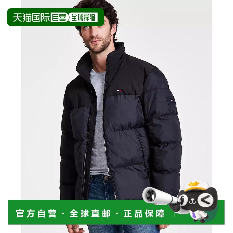 1h可退 【美国直邮】Tommy Hilfiger 男士混合材质羽绒夹克