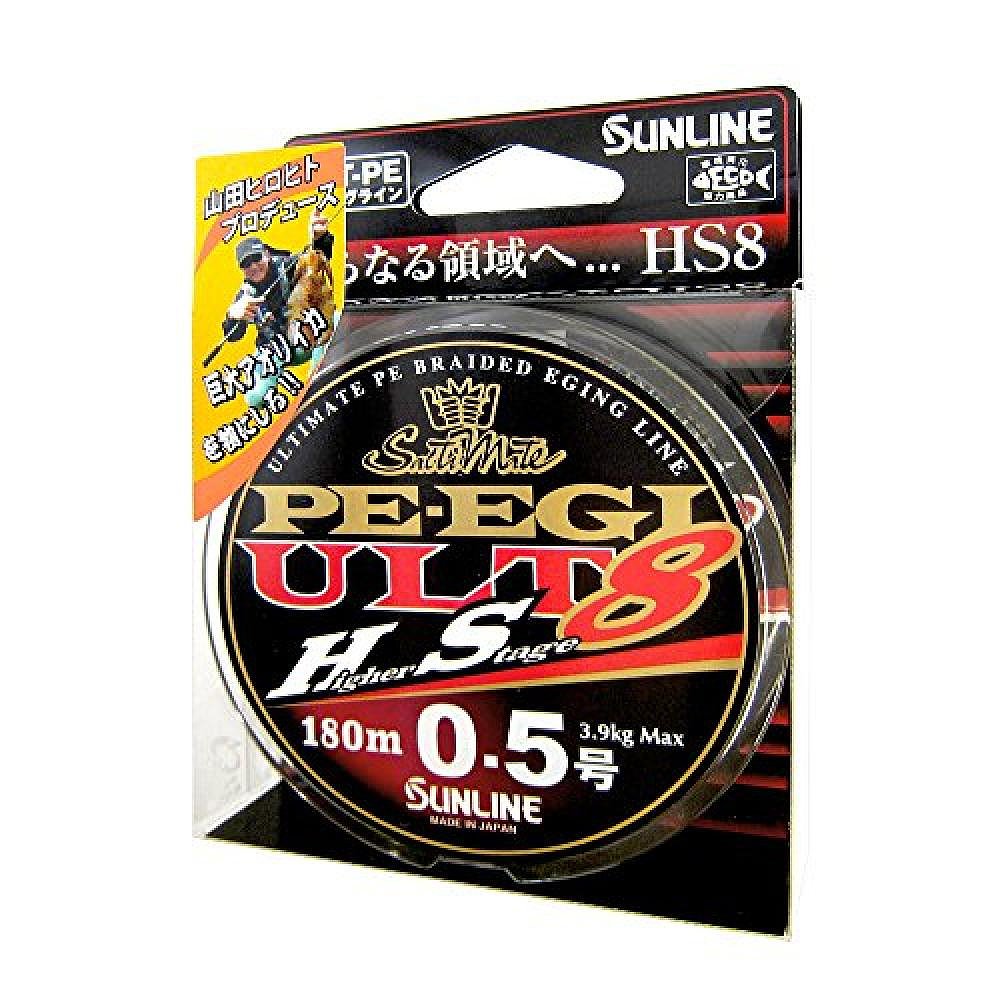 日本直邮Sunline桑濑 PE鱼线 ULT HS8 180m0.5号3.9kg8根白粉淡绿
