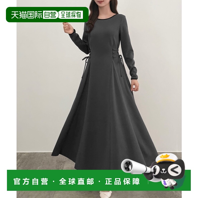 日本直邮JUNOAH CENEA 蕾丝高腰剪裁喇叭连衣裙（无衬里）