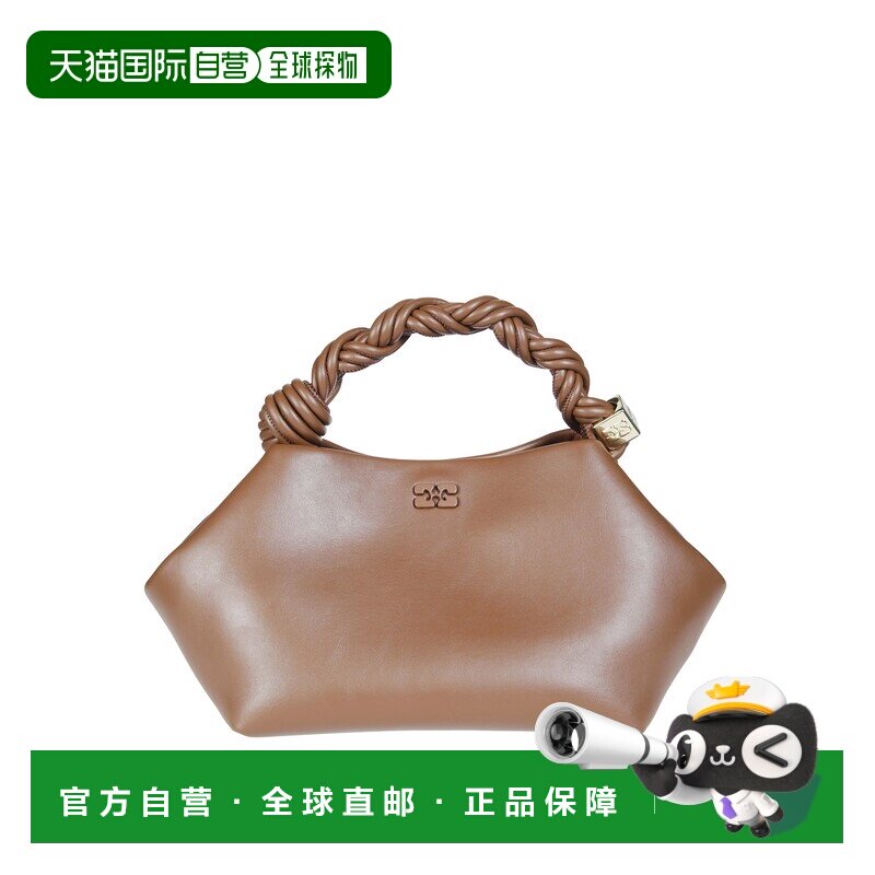 自营ganni保暖棕色Bou小号牛油皮手提包-棕色 美国奥莱直发