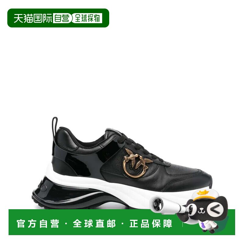 自营pinko黑色Ariel Chunky鞋底皮革运动鞋-黑色 美国奥莱直发图片