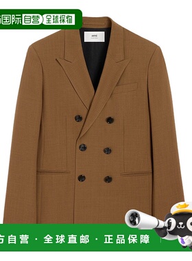香港直邮Ami Paris 羊毛双排扣西装外套 FBV006WV0066.