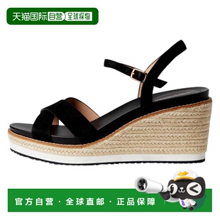 自营Cole Haan Cloudfeel Silvee Espadrille Wedges 75mm Black