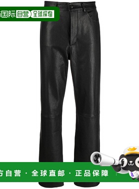 1h可退 香港直邮潮奢 3X1 女士 3x1 黑色裤子 W35037LR111皮裤