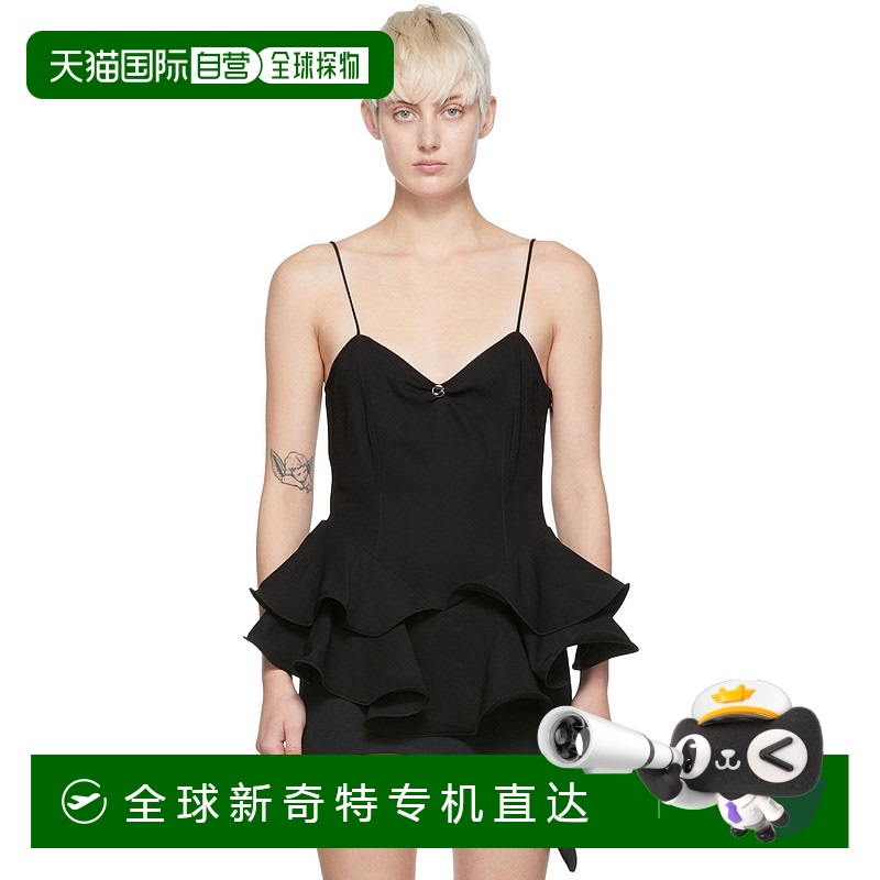 香港直郵Coperni 女士 黑色粘纖背心 COPS22T17050