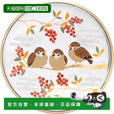 【日本直邮】ADEIRA 吉祥花鸟豆皿 雀与南天 日本制造 礼盒 6844