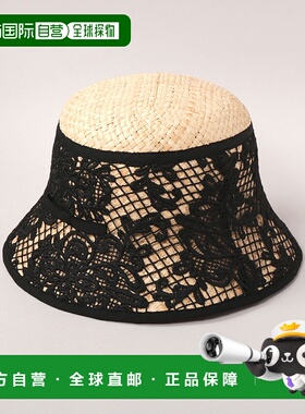 1h可退 日本直邮CA4LA 女士天然拉菲亚编织圆顶草帽 KTZ02584