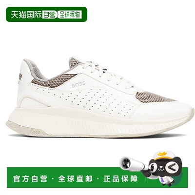1h可退 香港直邮BOSS 波士 男士 灰白色 Fishbone Sole Hybrid 运