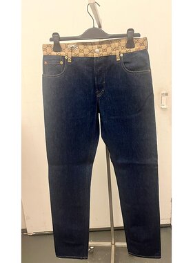 GUCCI 男士牛仔裤 819255XDC8F4759 CO 黑色 Tapered denim pant