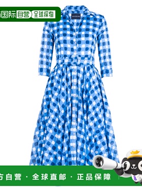 自营samantha sungAster Dress White Sky Blue Midi Dress - whi