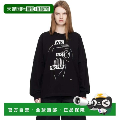 1h可退 香港直邮潮奢 Sacai 女士 黑色 geoff sacai 系列印花长袖