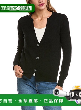 自营philosophy Split V-Neck Cashmere Cardigan - black 美国奥