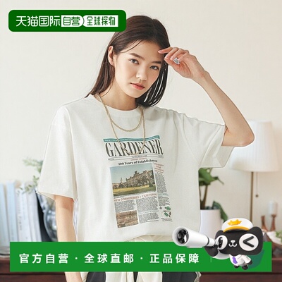 1h可退 日本直邮GLOBAL WORK女士夏季功能T恤清爽吸汗设计感印花