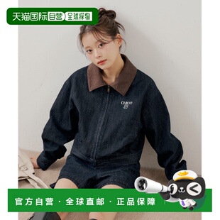 1h可退 日本直邮Chico 女装 配色领丹宁夹克 短款修身 设计感外套