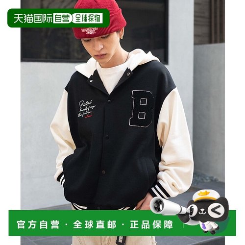 1h可退 日本直邮WEGO男女同款宽松刺绣半拉链连帽运动夹克 WE26SP