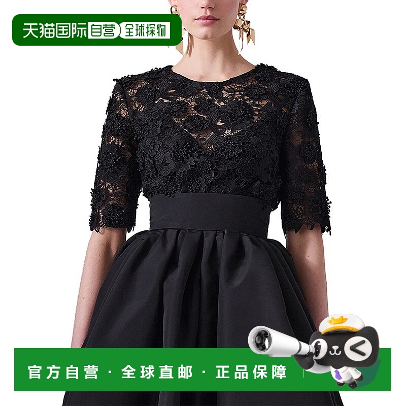 自营Carolina Herrera Crewneck Top - black 美国奥莱直发