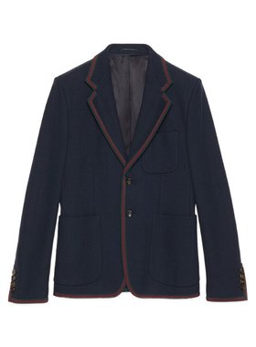 Gucci 织带平纹针织西装外套 770374ZAM6S