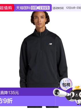 日本直邮New Balance Brushed双针织半开拉链套头衫 AMT53170BK