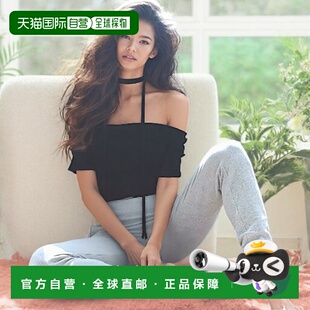 时尚 露肩褶皱上衣pm549a针织短袖 性感 GRL带颈链 日本直邮日潮