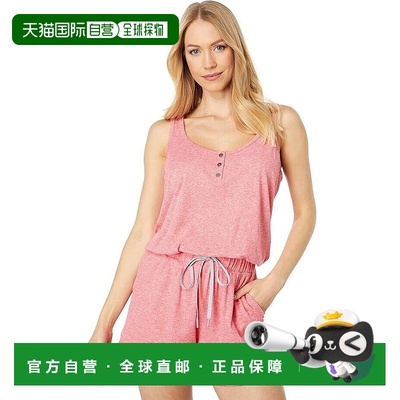 自营THRIVE SOCIETE Henley Romper Women's  Heather Coral Reef