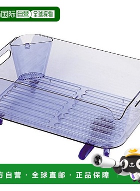 日本直邮Pearl Metal珍珠金属 沥水架蓝色 38×24×15透明 HB 378