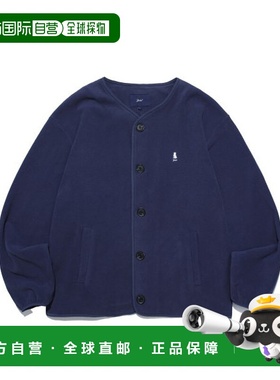 韩国直邮YALE WARM UP NO COLLOR FLEECE CARDIGAN BLUE开衫YC8JK