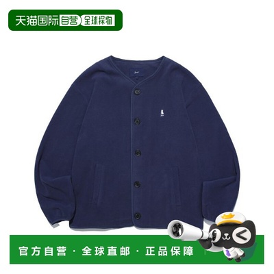 韩国直邮YALE WARM UP NO COLLOR FLEECE CARDIGAN BLUE开衫YC8JK