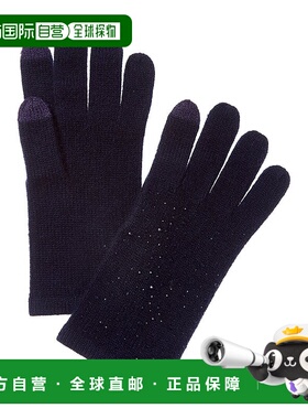 自营sofiacashmere Scattered Heat Set Cashmere Glove - navy
