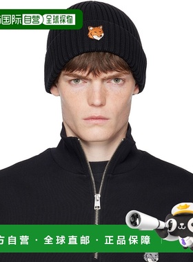 香港直邮潮奢 MAISON KITSUNE 男士 黑色 Natural Fox Head 毛线
