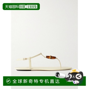 香港直邮潮奢 古驰 1h可退 Gucci 820904C9D 女士 竹节带人字凉鞋