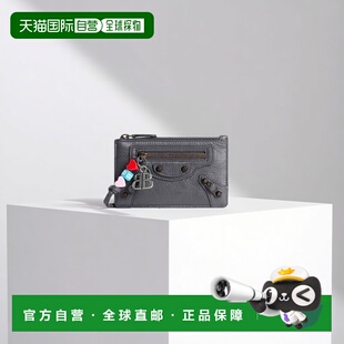 自营欧洲直邮Balenciaga巴黎世家 Le City女士火山岩色带挂饰钱包