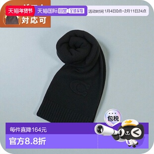 日本直邮Coach 压纹针织围巾 CCL86-BLK 男女通用围巾品牌